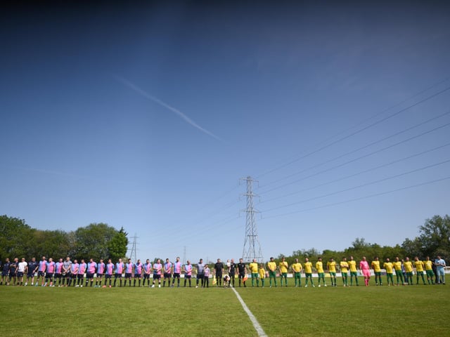 Charity football match between Holly's Hearts and Angels United at Atherton Town FC