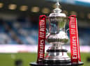 GILLINGHAM, ENGLAND - JANUARY 07: The FA Cup trophy during the Emirates FA Cup Third Round match between Gillingham and Leicester City at MEMS Priestfield Stadium on January 07, 2023 in Gillingham, England. (Photo by Alex Pantling/Getty Images)