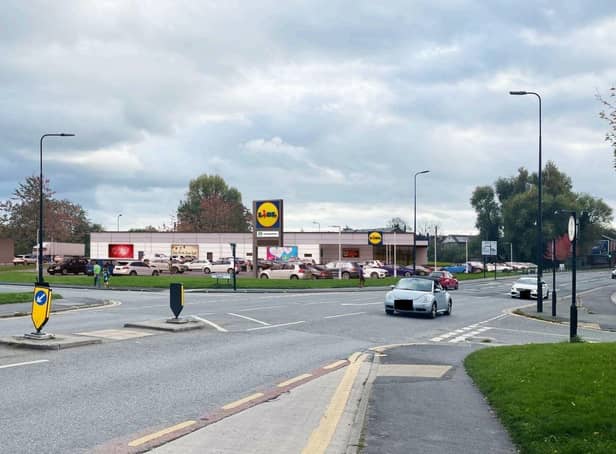 An artist's impression of how the new Lidl and Starbuck drive-thru in Platt Bridge would look