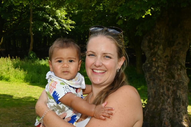 Sarah Roy with nine-month-old Joshua enjoy a trip to Haigh Woodland Park.