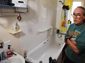 Donald Dickins from Bickershaw, lives in a Wigan Council property and has been waiting for a pipe fault to be fixed for over a year.