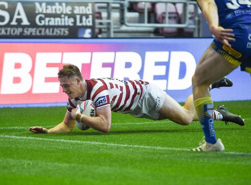 After falling behind to Warrington, Sam Halsall closed the gap with a try just before the break.