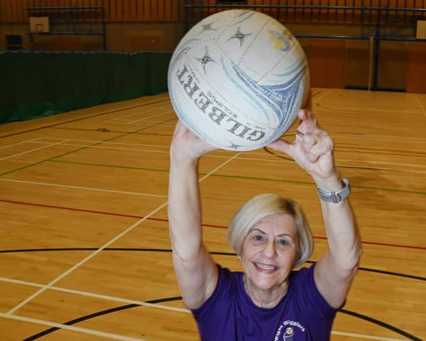 Jo Gash, team captain of one of the Wigan Wigglers Walking Netball team.