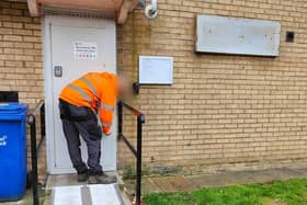 A home in Linney Square being sealed up after a full closure order was brought against the address, meaning even the tenant can't go there for three months