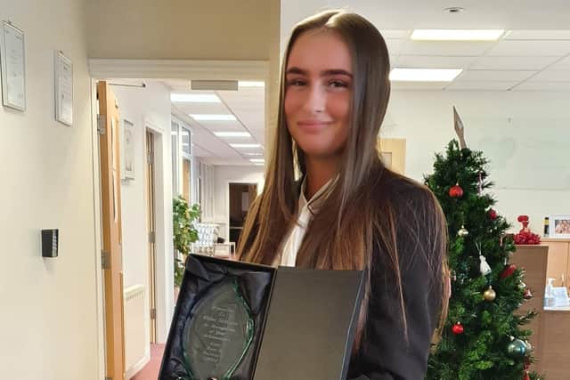 Chloe Gilligan was promoted to office manager after completing her apprenticeship