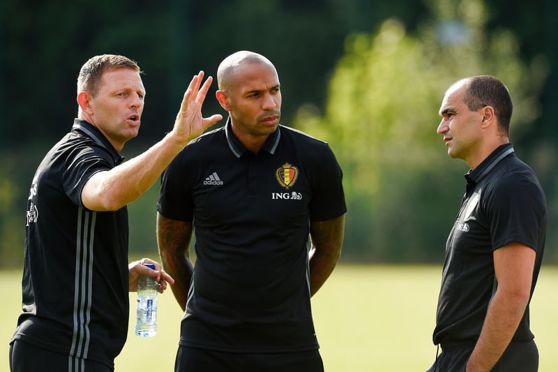With Graeme Jones and Thierry Henry on Belgium national team duty