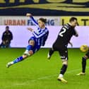 Thelo Aasgaard forces a brilliant save from Joel Coleman in the Bolton goal