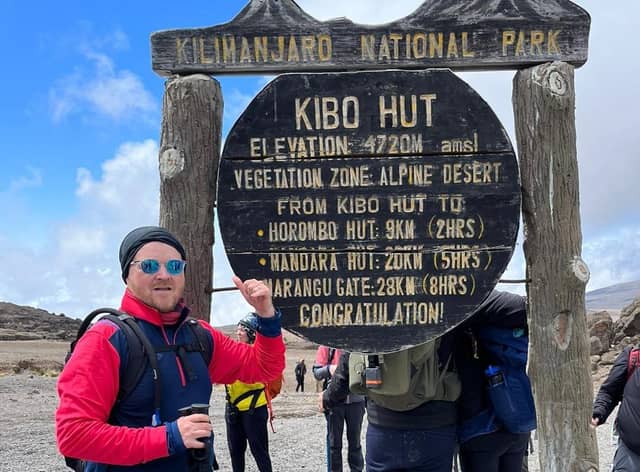 Mark Pilling at the summit of Kilimanjaro