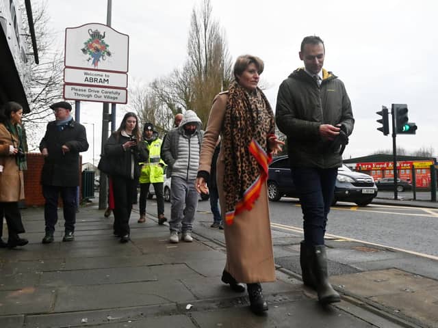The Flooding Minister Emma Hardy meets with Makerfield MP Josh Simons, pictured, and representatives of Environment Agency on Templeton Road, Platt Bridge, which flooded on New Year's Day.