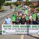 Residents on the march. Picture by www.nickfairhurstphotographer.com