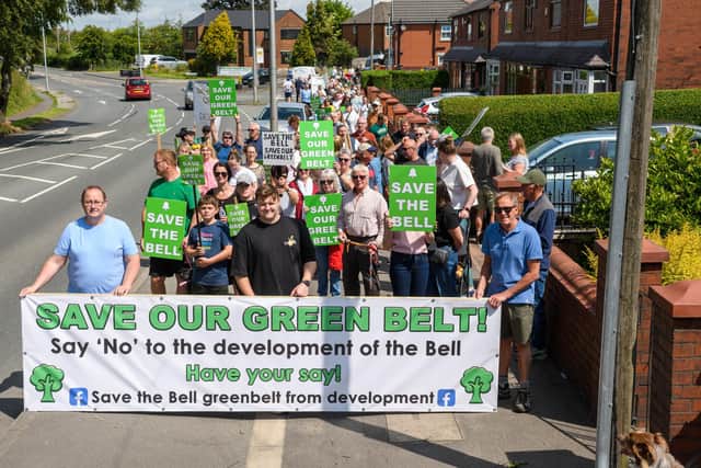 Residents on the march. Picture by www.nickfairhurstphotographer.com