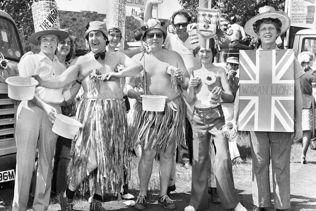 Wigan Lions Hawaiian style at Wigan Carnival on Saturday 28th of May 1977.