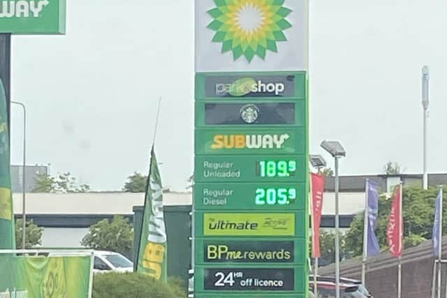 The price of diesel and petrol at the station on Friday