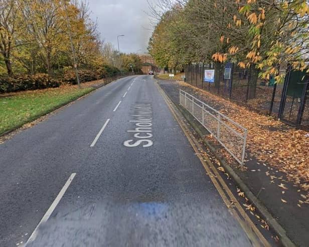 The crash happened near the school on Scholefield Lane, Scholes