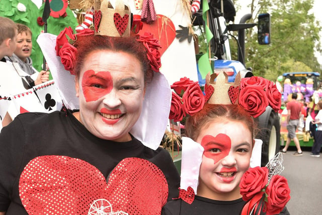 Fiona and Alex Casey as Queen of Hearts in the Newburgh Fair procession.