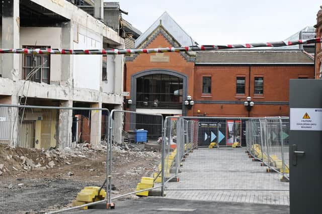 Demolition work is under way at The Galleries