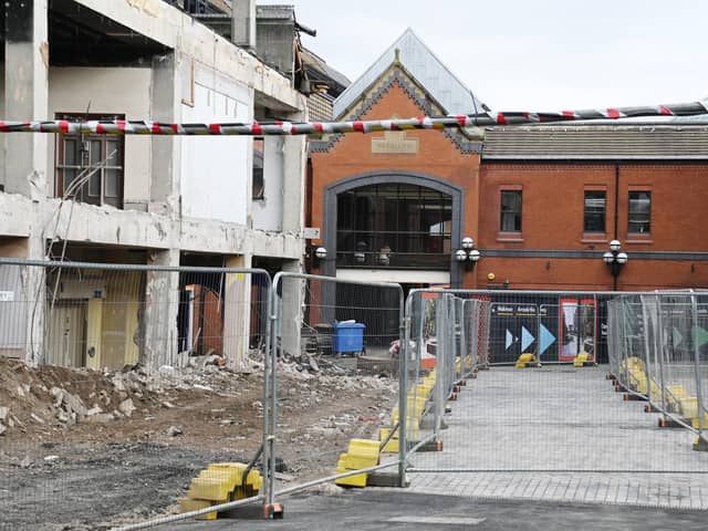 Demolition work is under way at The Galleries
