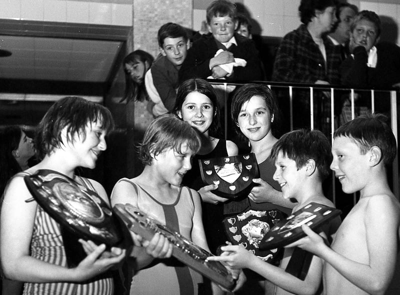 Wigan Junior Schools Swimming Gala winners in March 1970