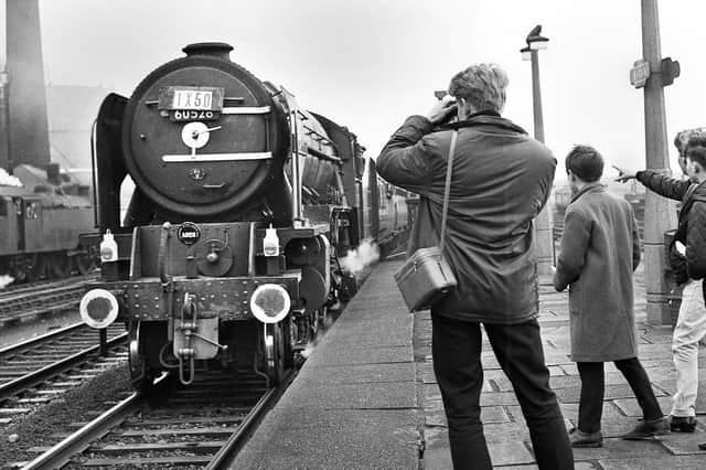 Tudor Minstrel, the last train on its way to do the Waverley run from Carlisle to Edinburgh passes through Wigan North Western Station in April 1966.
The Waverley line was a double track line which first opened in 1849 and was due to close under the Beeching Axe of many passenger lines throughout the British Isles at that time.