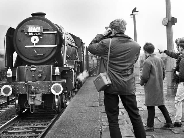 Tudor Minstrel, the last train on its way to do the Waverley run from Carlisle to Edinburgh passes through Wigan North Western Station in April 1966.
The Waverley line was a double track line which first opened in 1849 and was due to close under the Beeching Axe of many passenger lines throughout the British Isles at that time.