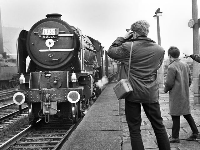 Tudor Minstrel, the last train on its way to do the Waverley run from Carlisle to Edinburgh passes through Wigan North Western Station in April 1966. The Waverley line was a double track line which first opened in 1849 and was due to close under the Beeching Axe of many passenger lines throughout the British Isles at that time.