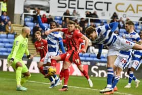 Charlie Wyke can't convert this first-half chance, before Reading took control and saw off Latics