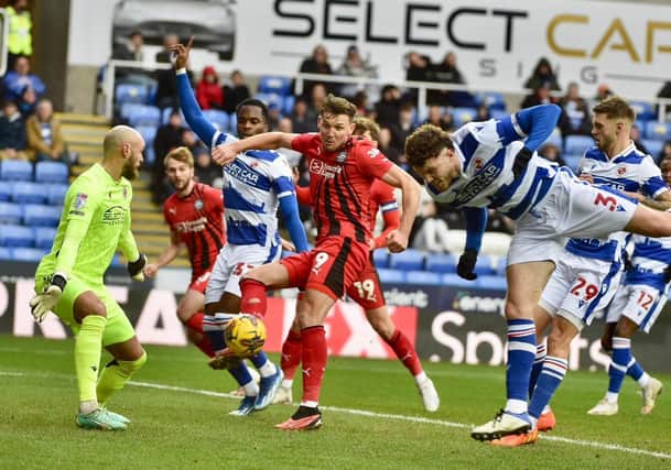 Charlie Wyke can't convert this first-half chance, before Reading took control and saw off Latics