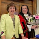 Honorary alderman May Blake with Coun Maureen Nixon, Mayor of West Lancashire