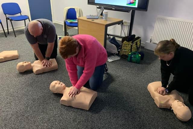 CPR Training being delivered to students