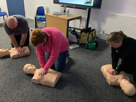 CPR Training being delivered to students