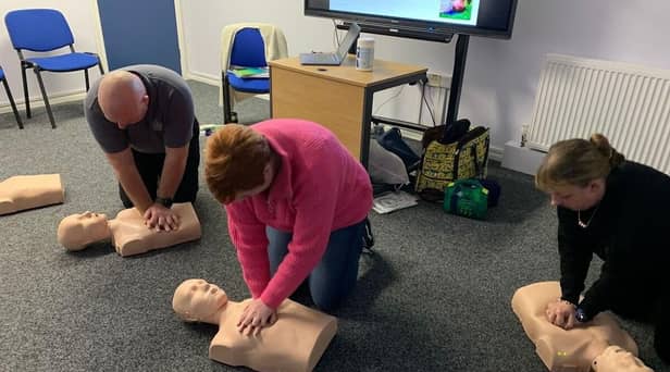 CPR Training being delivered to students