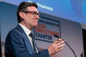 Mayor Andy Burnham at Greater Manchester Good Employment Awards 2023.