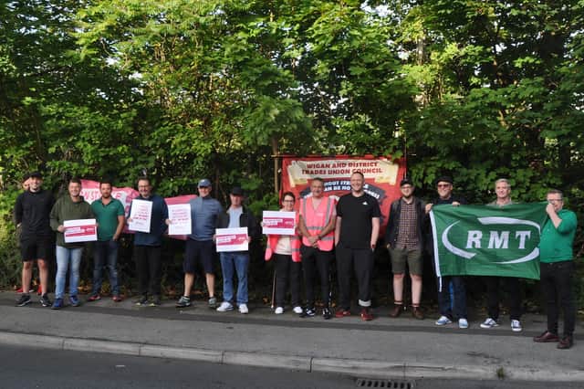 The CWU picket line in Wigan