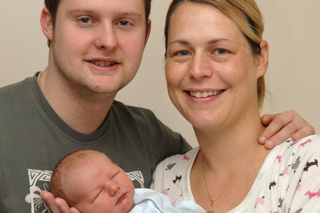 Simon and Eve Parkes with Joseph Christopher, born on Christmas Day in 2009