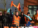 Teachers and supporters on the picket outside The Deanery High School earlier this month