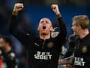 Stephen Crainey celebrates with James McClean during his playing days at Wigan