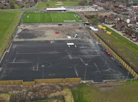 The latest picture from reader Brian King's drone camera show three pitches at Laithwaite Park, one of them now complete
