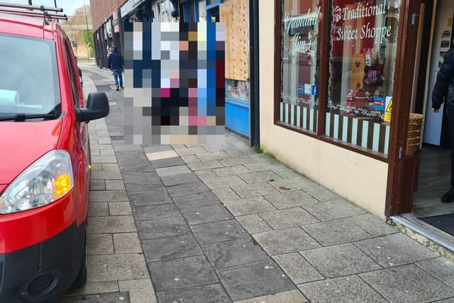 Tony claims that plenty of room for pedestrians is left due to the wide pavement outside his shop