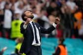 England's coach Gareth Southgate celebrates his team's victory at the end of the UEFA EURO 2020 round of 16 match against Germany.
