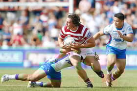 Liam Byrne in action for Wigan Warriors