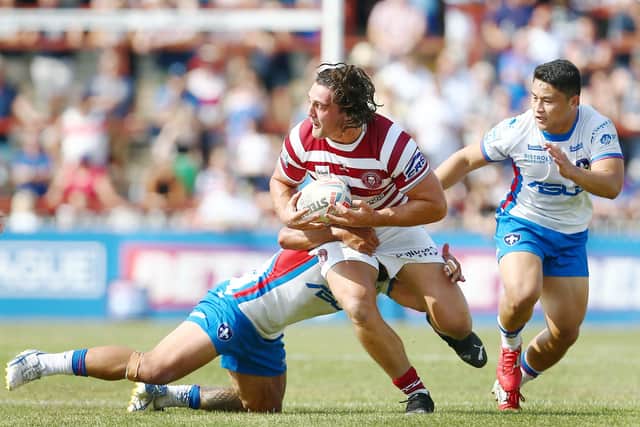 Liam Byrne in action for Wigan Warriors