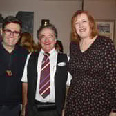 Greater Manchester Mayor Andy Burnham, restaurant owner Howard Gallimore and Makerfield MP Yvonne Fovargue