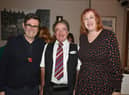 Greater Manchester Mayor Andy Burnham, restaurant owner Howard Gallimore and Makerfield MP Yvonne Fovargue