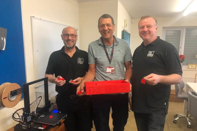 The Brick mentor Colin Stein with Paul Bullock and Lee Fogg, from 3D 360 Printers