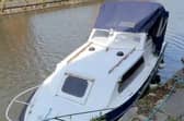 The solar panel and batteries were stolen from the boat