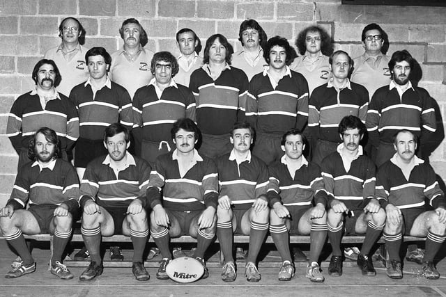 The Shevington Sharks rugby league team in February 1981.
