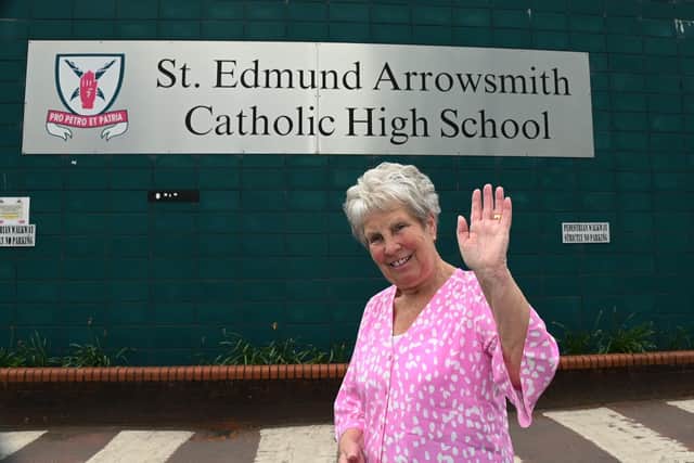 Audrey Roberts is retiring from her job as lunchtime supervisor job after 41 years at St Edmund Arrowsmith High School