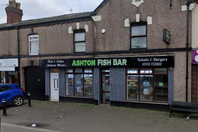 Ashton Fish Bar on Gerard Street, Ashton-in-Makerfield, has a current 5 star rating