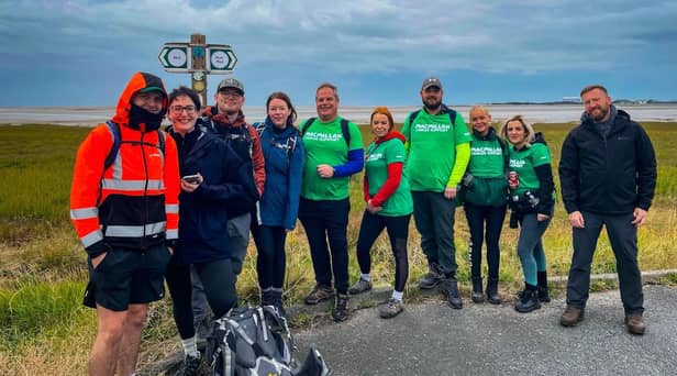 The fund-raisers during their 30-mile walk
