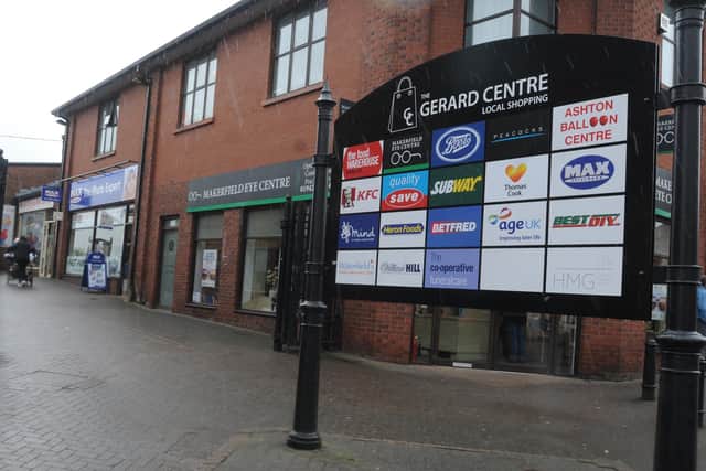 General view of The Gerard Centre, shops in Ashton-in-Makerfield